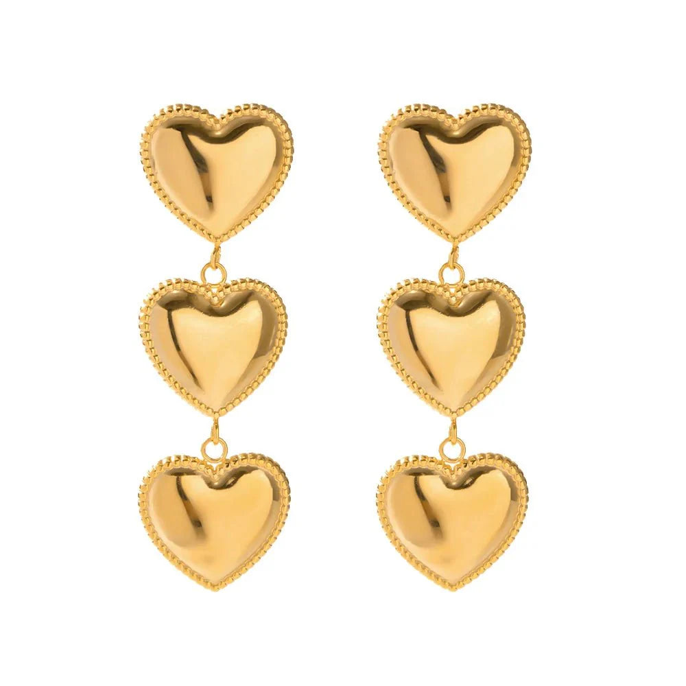 Skanto | Triple Hearts Dråpeøredobber