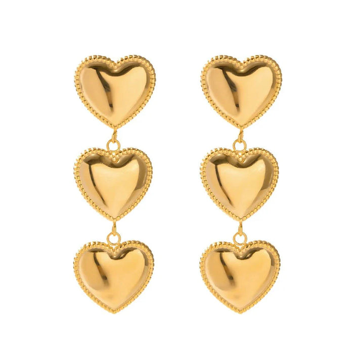 Skanto | Triple Hearts Dråpeøredobber