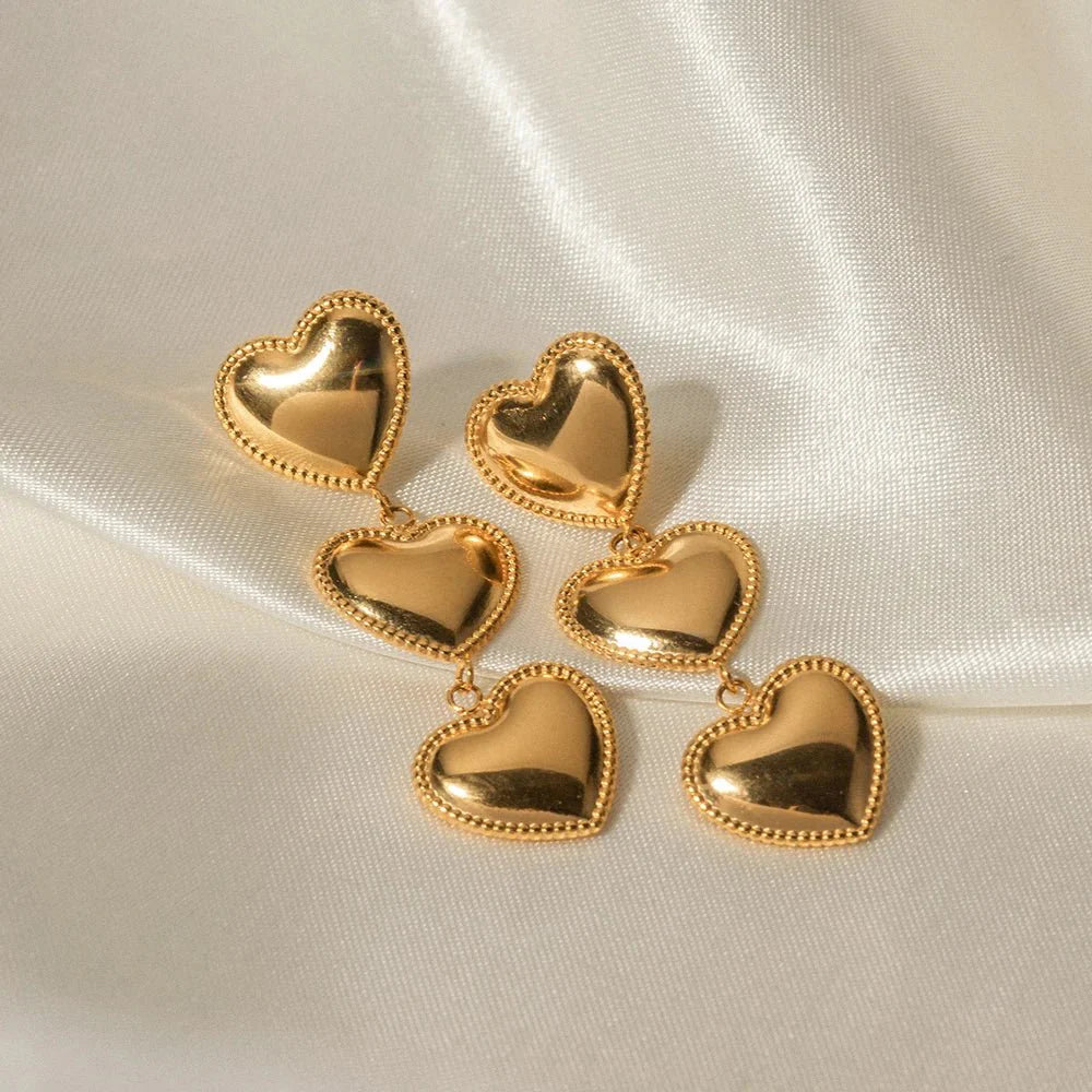 Skanto | Triple Hearts Dråpeøredobber