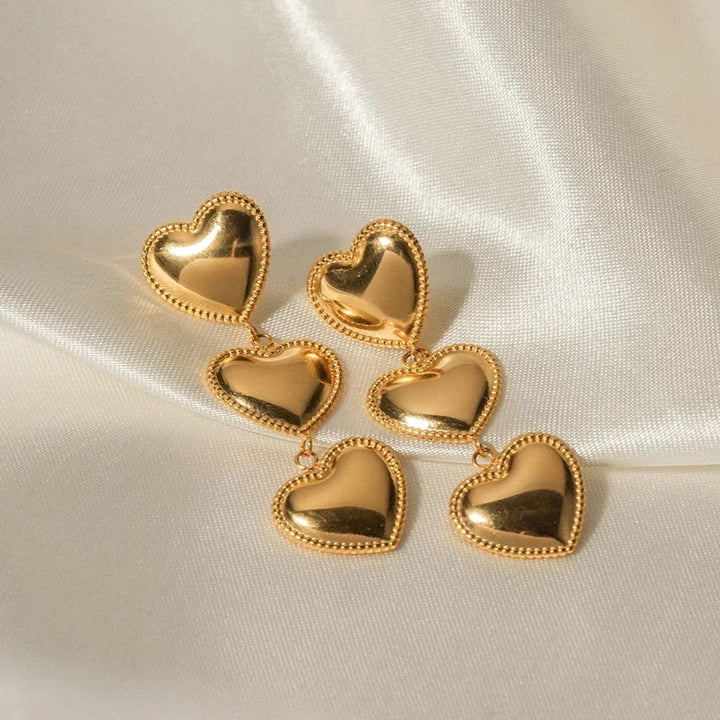 Skanto | Triple Hearts Dråpeøredobber