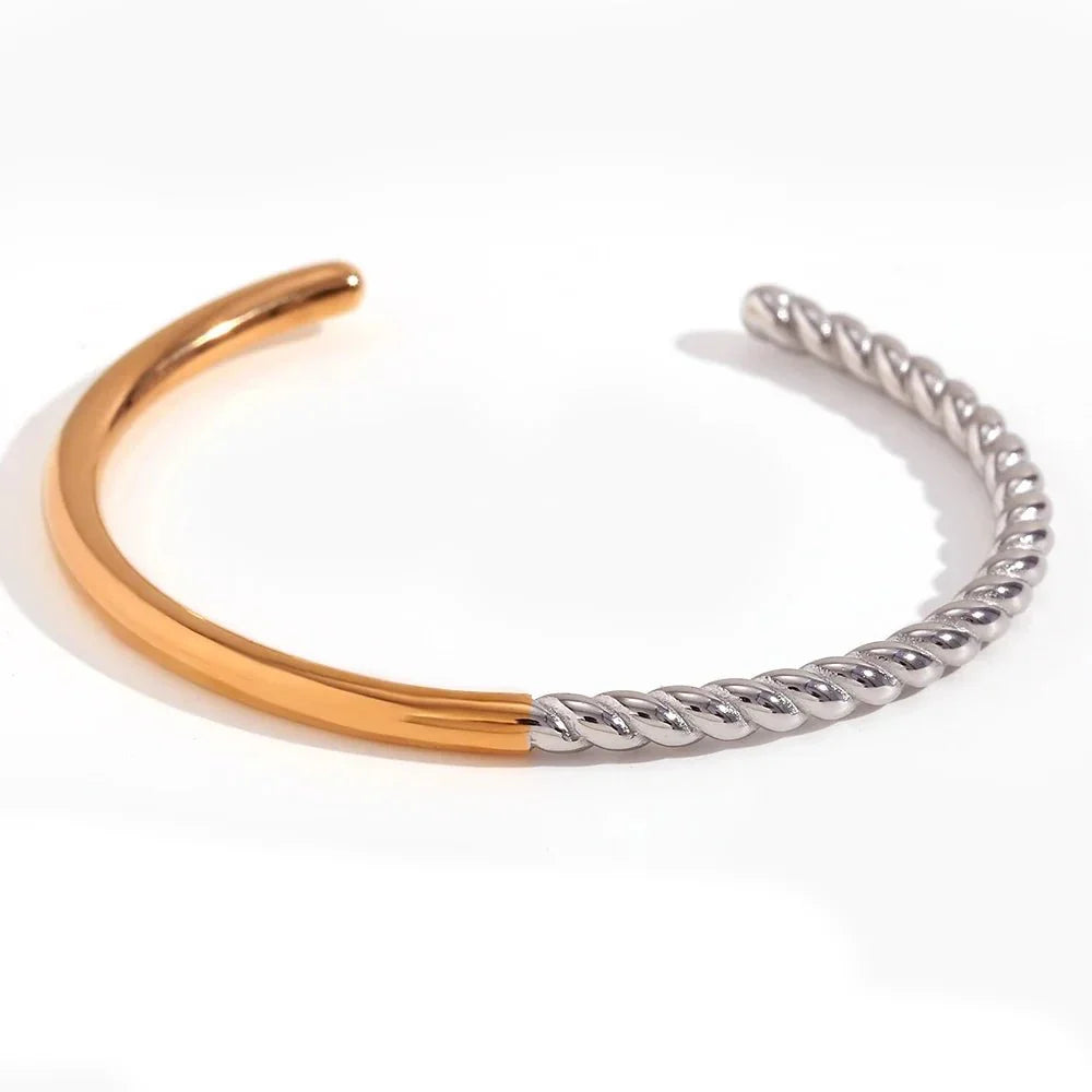 Skanto | Tvunnet Halv To-farget Mansjettarmbånd