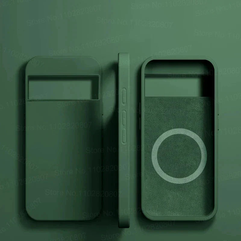 Luksus Magsafe Magnetisk Etui For Google Pixel 8 7 6 Silikon Trådløs Lading Sjokkresistent Etui