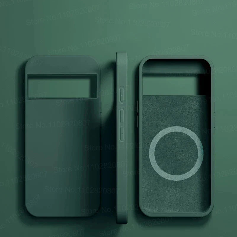 Luksus Magsafe Magnetisk Etui For Google Pixel 8 7 6 Silikon Trådløs Lading Sjokkresistent Etui