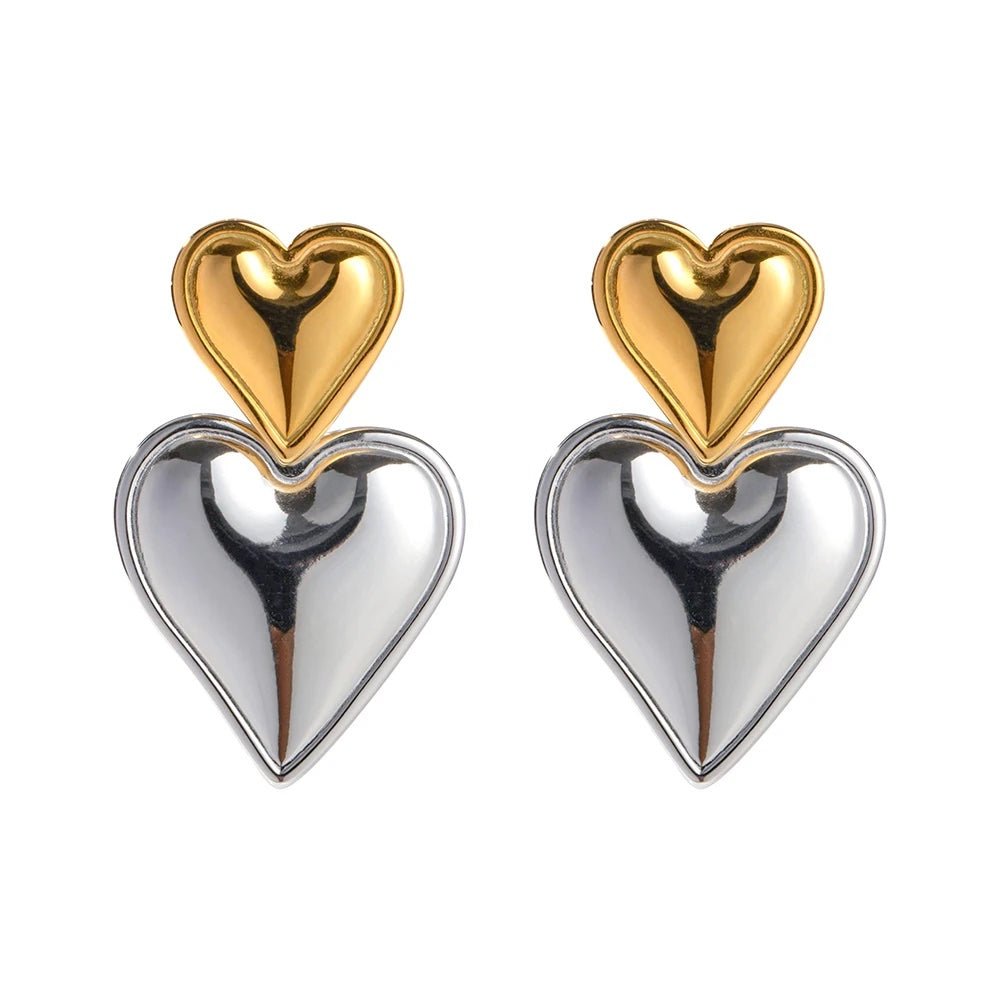 Skanto | To Farge Akcentuerte Hjerte Øredobber