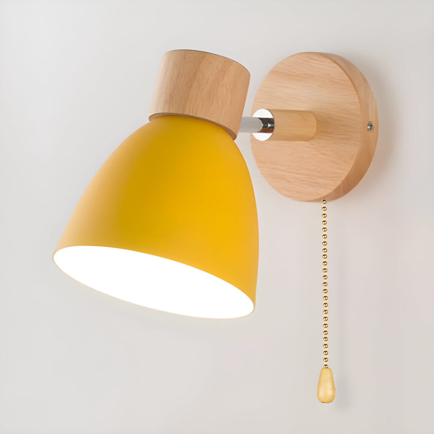 Norvo | Wood Nordic Vegglampe med Bryter for Soverommet