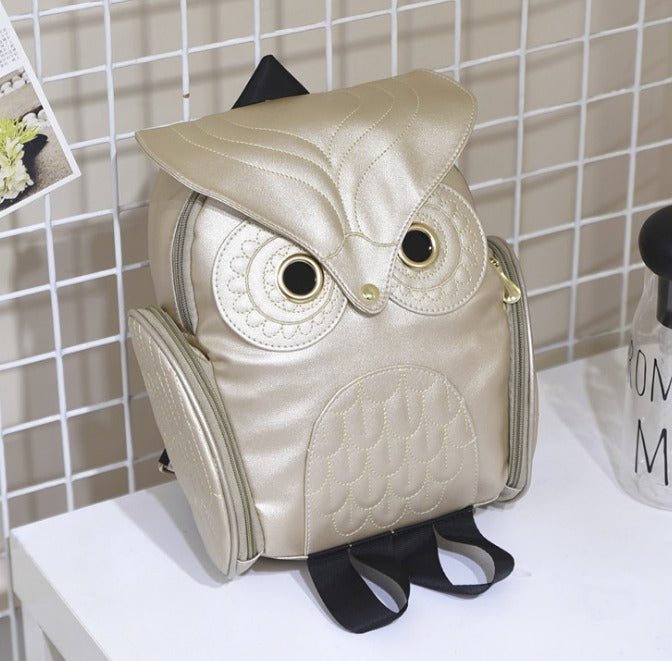 PU lærveske med ugletrykk for kvinner – Multi-lomme design | Skanto