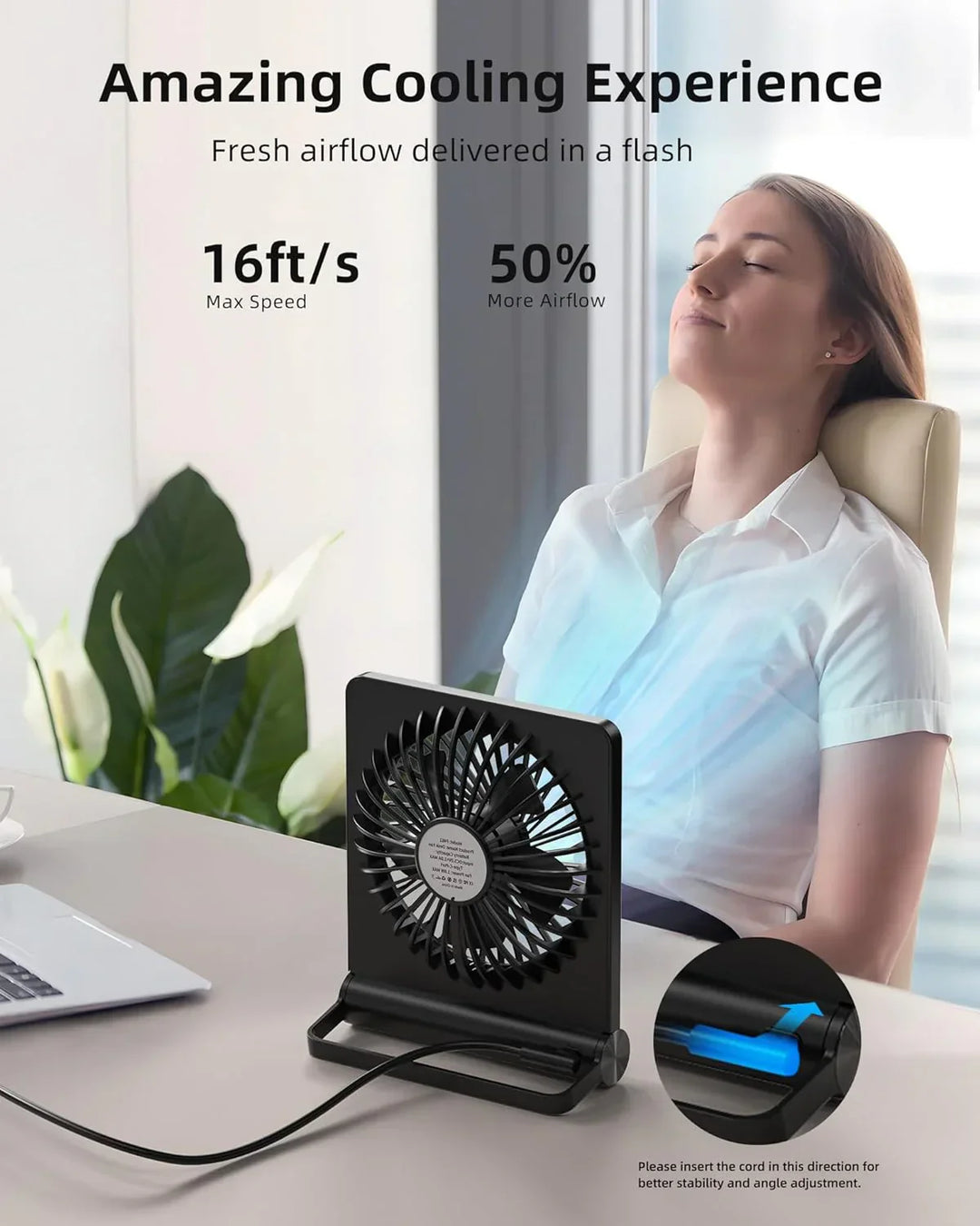 Ultra Quiet USB Skrivebordsvifte - Kraftig - Kompakt - Energieffektiv | Skanto