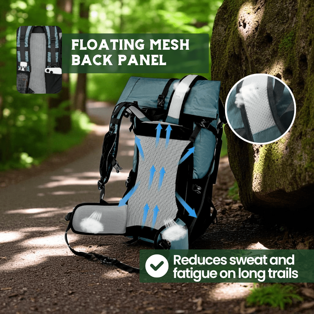 Norvo | ULTREA 50L – Ultralegger ekspanderbar eventyr ryggsekk for fotturer og reise