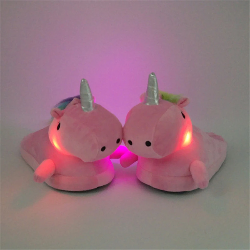 Norvo | Enhjørning tøfler med fantastisk belysning