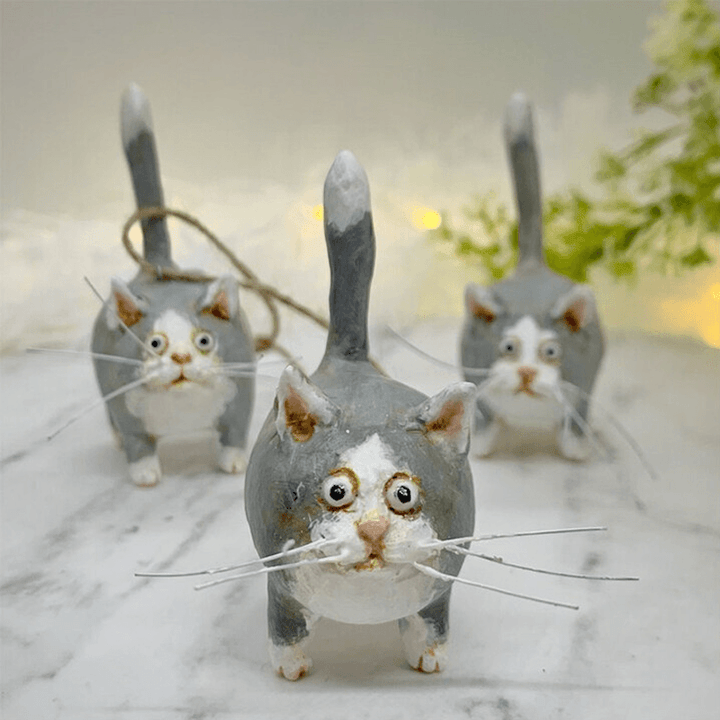 Unik Håndlaget Katte Juleornament - Purrfect Ferie Oppheng Skanto