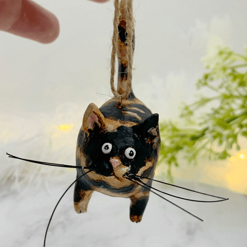 Unik Håndlaget Katte Juleornament - Purrfect Ferie Oppheng Skanto