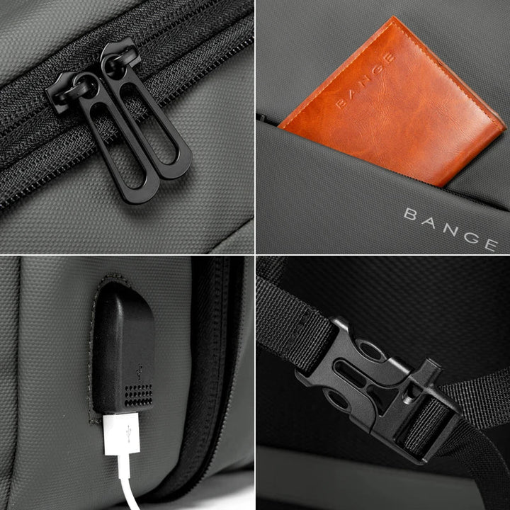 Skanto | URBANFORM Business Ryggsekk – Utvidbar, Vanntett, USB Ladeport & 17,3" Laptoprom