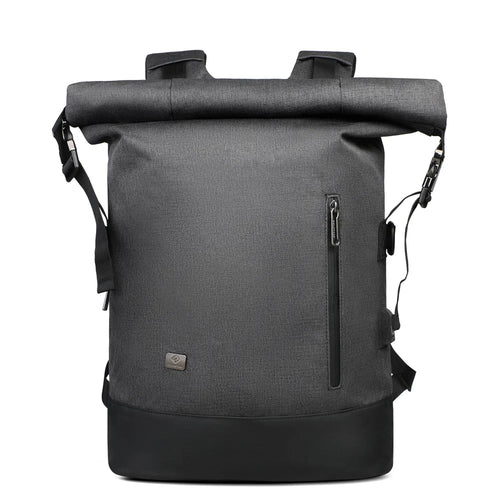 Skanto | URBANTRAIL Rolltop Ryggsekk – Utvidbar og Vanntett Reiseryggsekk med USB-port og Laptoppose