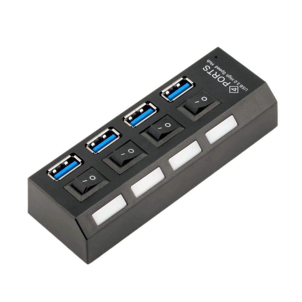 Skanto | USB 3.0 Hub 4 Porter Super Hastighet 5Gbps og Hub Med av/på-bryter For Windows Mac OS Linux
