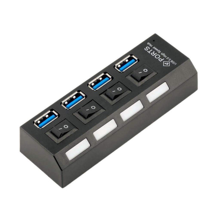 Skanto | USB 3.0 Hub 4 Porter Super Hastighet 5Gbps og Hub Med av/på-bryter For Windows Mac OS Linux
