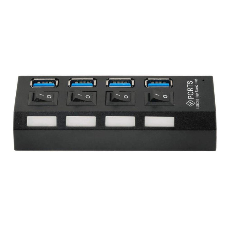 Skanto | USB 3.0 Hub 4 Porter Super Hastighet 5Gbps og Hub Med av/på-bryter For Windows Mac OS Linux