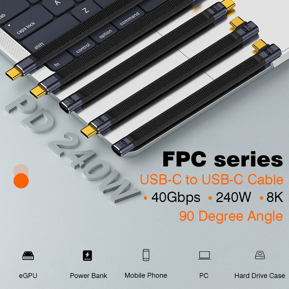 Frendorf | USB4 Albuekontakt Kabel – 240W, 40Gbps, 8K (1+1 GRATIS)