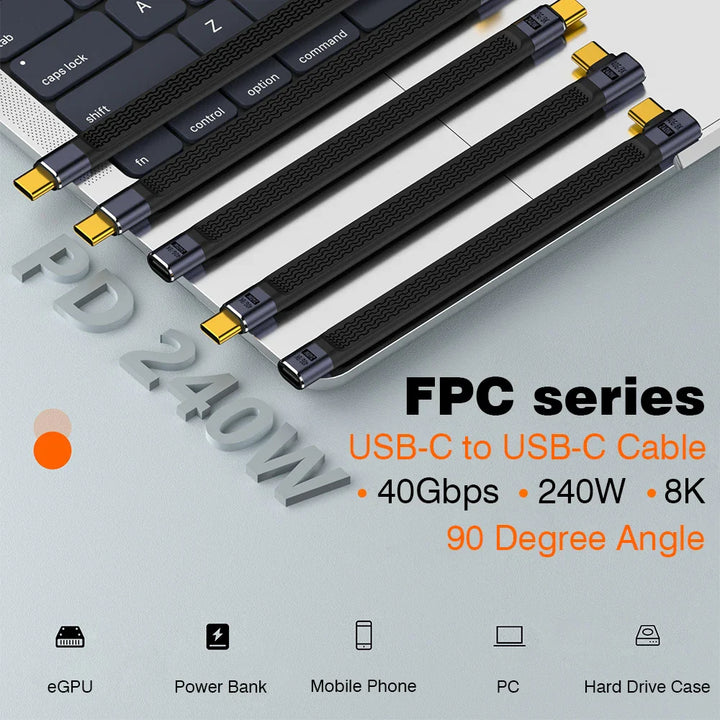 Frendorf | USB4 Albuekontakt Kabel – 240W, 40Gbps, 8K (1+1 GRATIS)