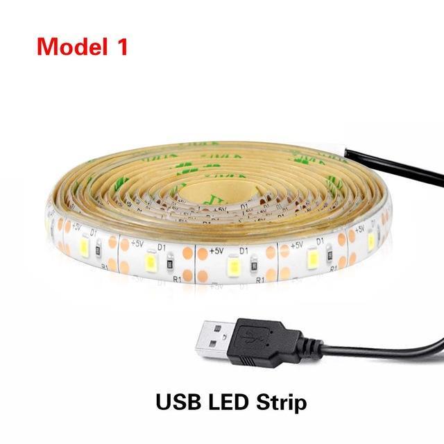 Skanto | LED Under Cabinet lys LED Stripe led Lampe med Trådløs PIR Bevegelsessensor USB Port lys Klesskap Trapper Garderobe Seng Side Lys
