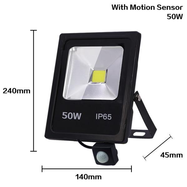 Skanto | Bevegelsessensor LED Flomlys 10W 30W 50W 220V Flomlys søkelys IP65 Reflektor Utendørs belysning LED utvendig SpotLight