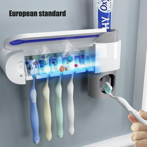 Skanto | IcoolGadget Antibakteri UV Tannbørsteholder Automatisk Tannkrem Dispenser Sterilisere Hjem Rengjør Sterilisere Baderoms Tilbehør Sett
