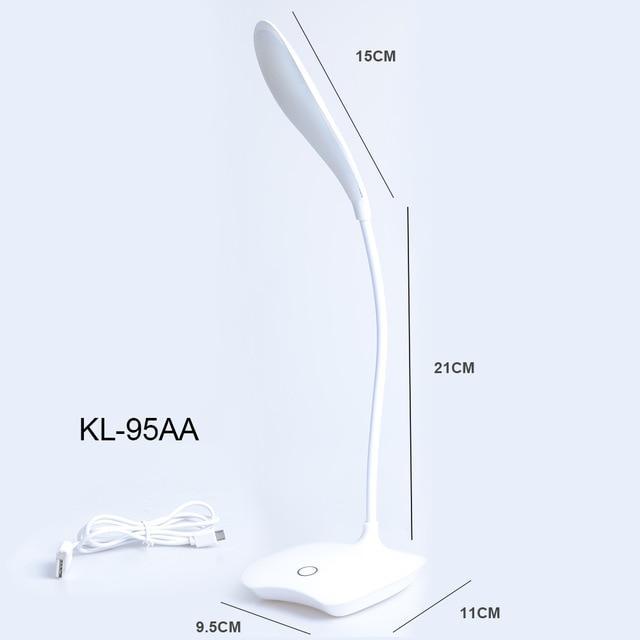 Skanto | Fleksibel 14 LED Stående Skrivebordslampe Moderne Berøringsbryter 3 Moduser Dimmer USB Oppladbar Leselys Studielampe for Soverom