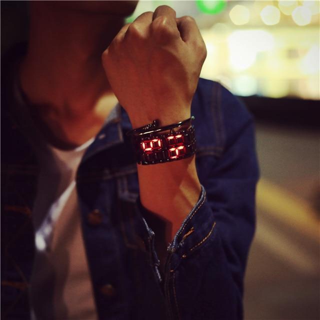 Skanto | IcoolGadgets Koreansk stil menn kvinner digitale armbåndsur kreative LED lys elektronisk mann kvinne klokke mote uformell par armbåndsur