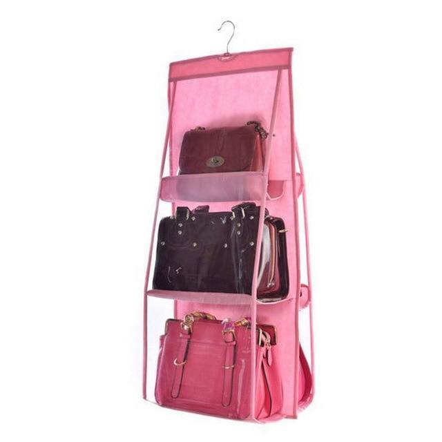 Norvo | Hengende Handy Handbag Organizer 6 Lommer Gjennomsiktig Oppbevaring Garderobe