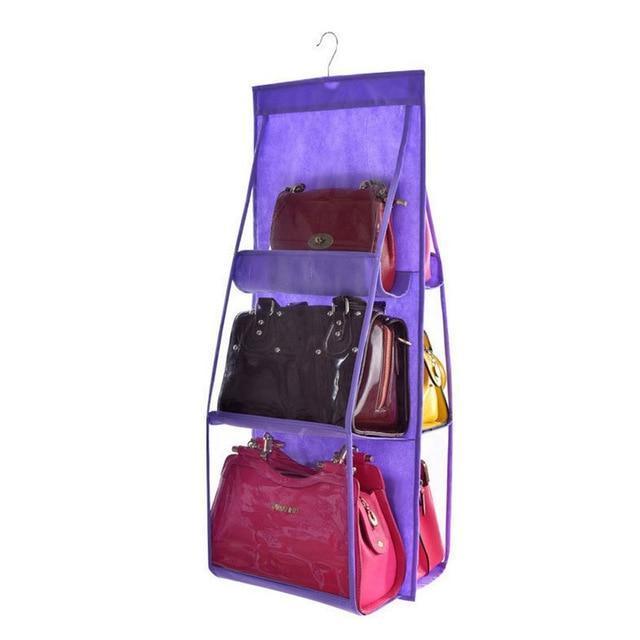 Norvo | Hengende Handy Handbag Organizer 6 Lommer Gjennomsiktig Oppbevaring Garderobe