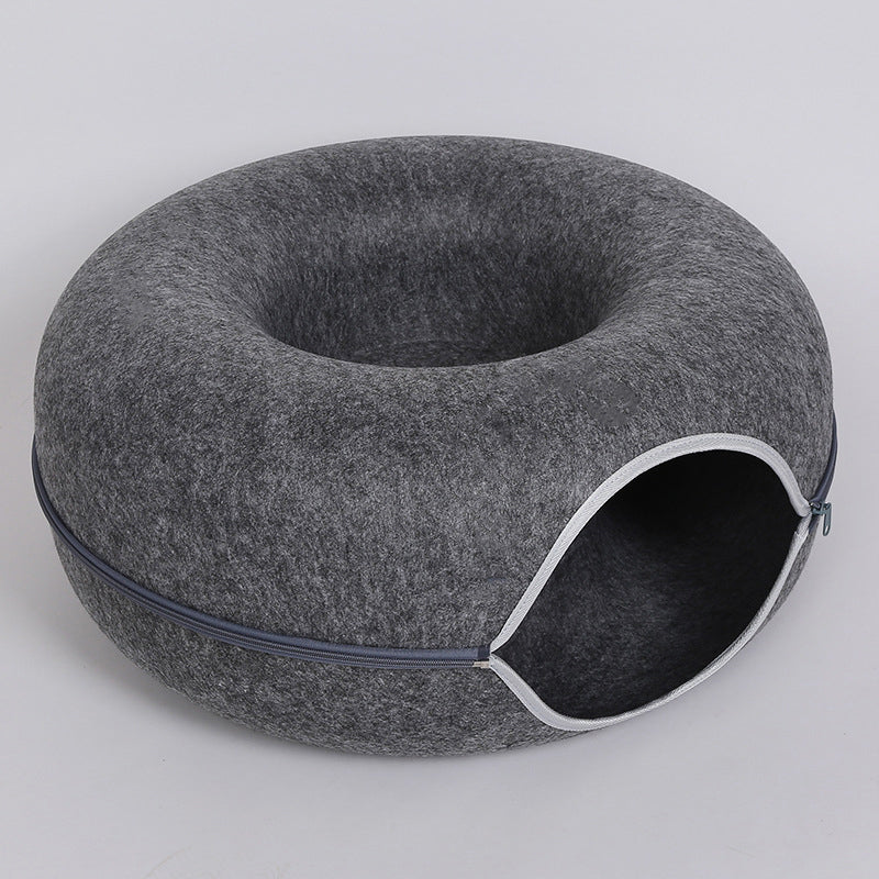 2-i-1 Donut Katt Bed Skanto