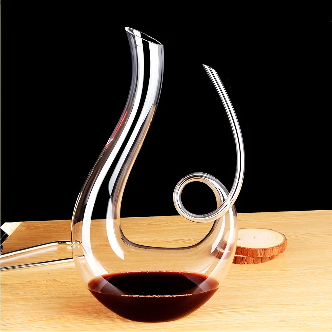 Krystallvinedekanter i snegleform – Skantoyfri for vin eller cognac | Dekorativ for hjemmet & baren | Skanto