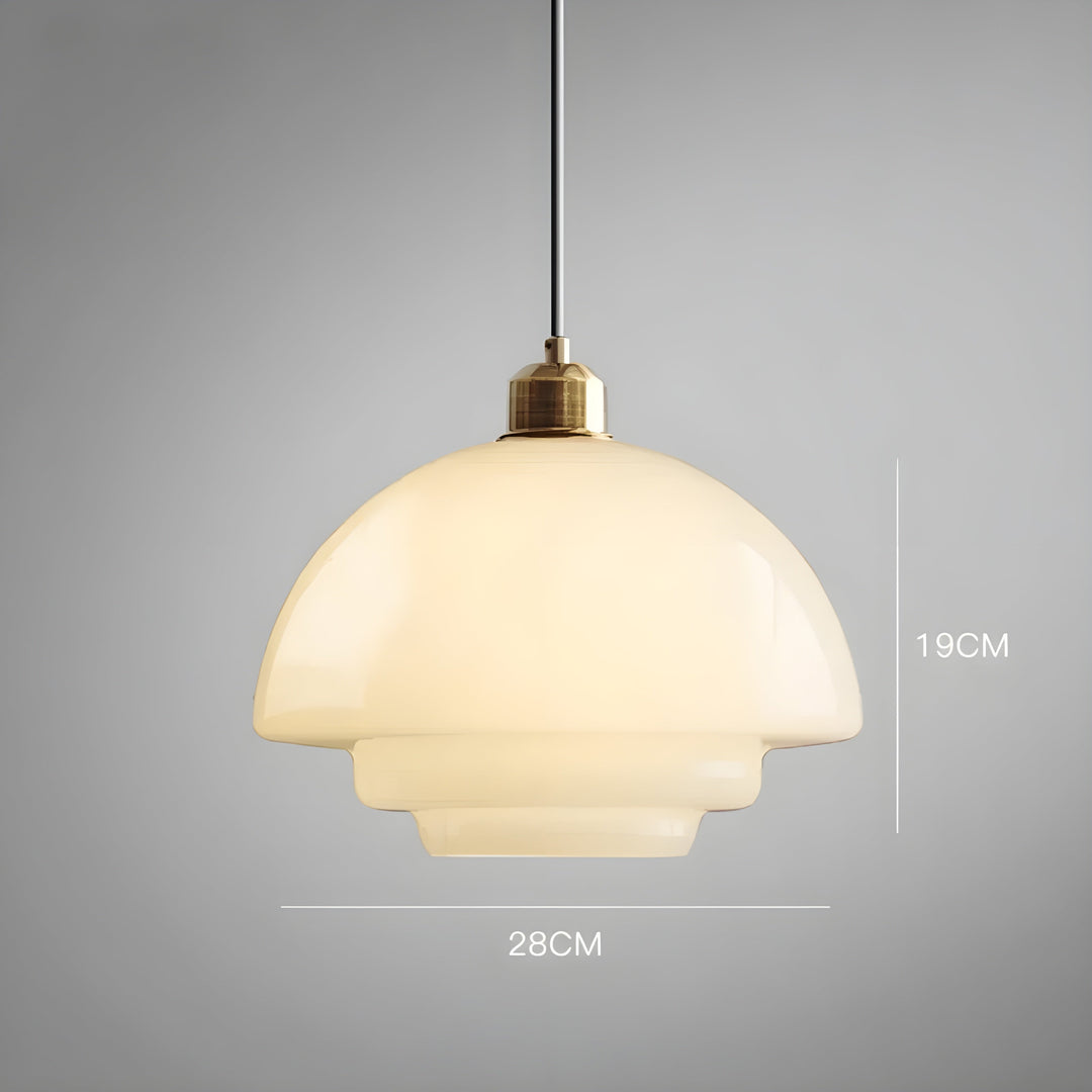 AuraBeam Light – Minimalist elfenbensfarget LED pendellampe laget av glass | Skanto