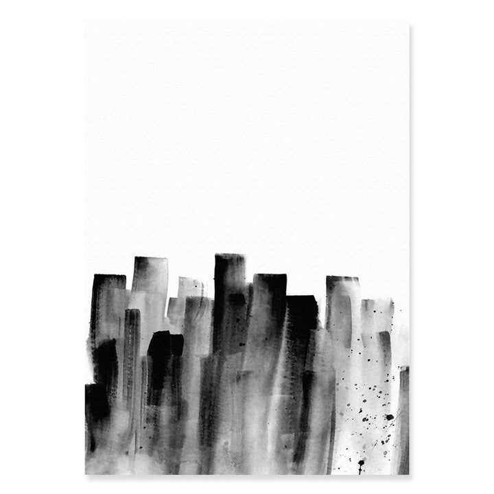 Abstracte Tintenbørstestrøk - Lærret Veggkunsttrykk | Skanto