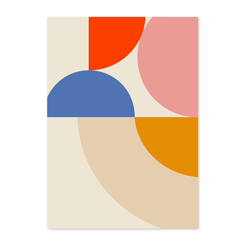 Modern abstrakt geometrisk fargeblokk – lerrettrykk