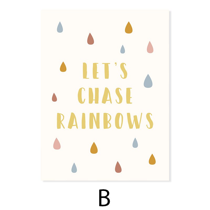Let's Chase Rainbows Kids - Lerret Veggkunst Utgave