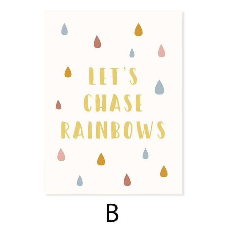 Let's Chase Rainbows Kids - Lerret Veggkunst Utgave