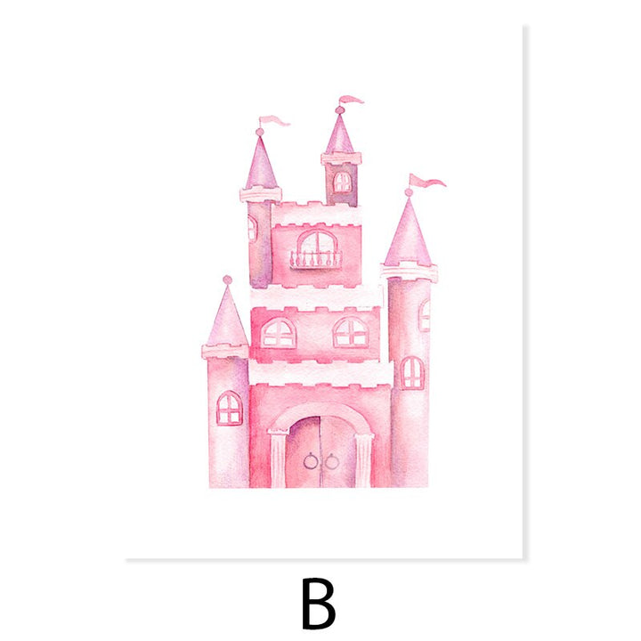 Prinsessesslott i Rosa - Lerretsbilde
