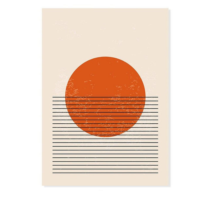 Abstract Gul Blå Geometriske Former - Lærret Veggkunst Trykk | Skanto