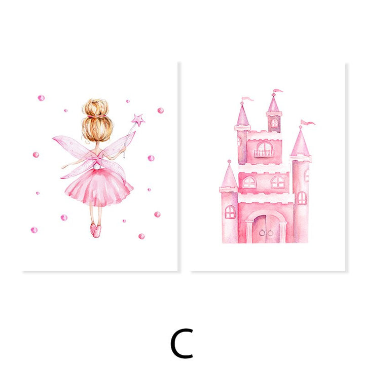 Prinsessesslott i Rosa - Lerretsbilde