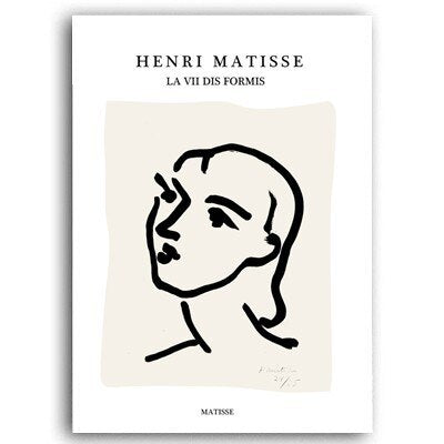 Vintage Matisse-linjefigur (europeisk stil) – lerretsbilde