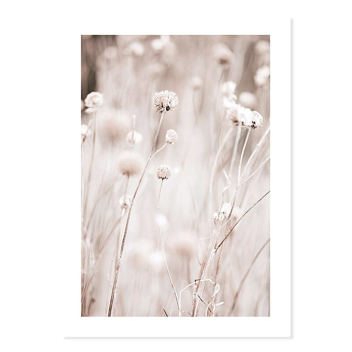 Abstract Pink Floral Silhouette Ved Skumring - Lerret Veggkunst Trykk | Skanto