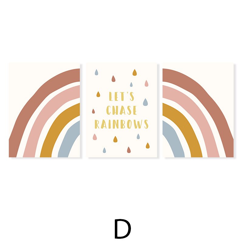 Let's Chase Rainbows Kids - Lerret Veggkunst Utgave