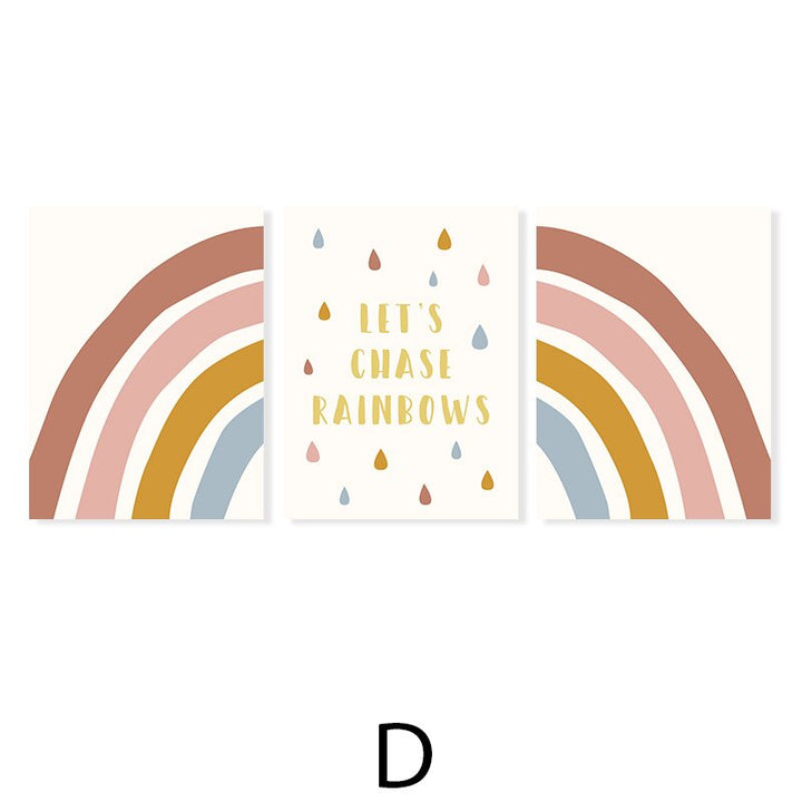 Let's Chase Rainbows Kids - Lerret Veggkunst Utgave