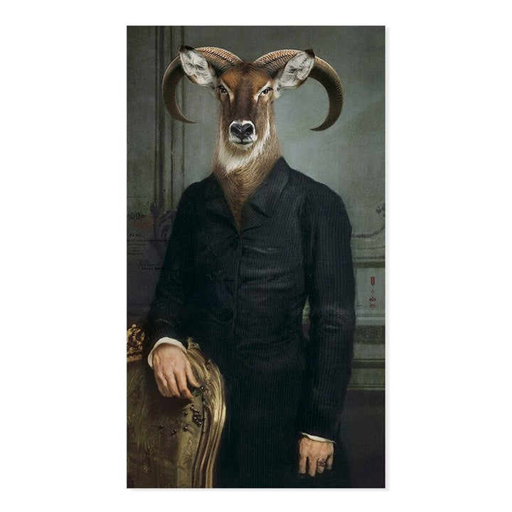 Abstrakt dyr- & menneskeposter - lerret veggkunsttrykk | Skanto