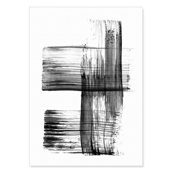 Abstracte Tintenbørstestrøk - Lærret Veggkunsttrykk | Skanto