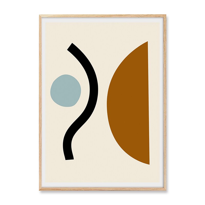 Boho Moderne Abstrakt Geometrisk Grafisk Tekstur - Lerret Veggkunst Trykk | Skanto