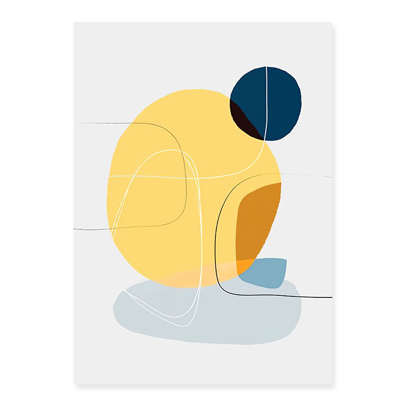 Trendy abstrakte gule grafiske design – lerretsbilde
