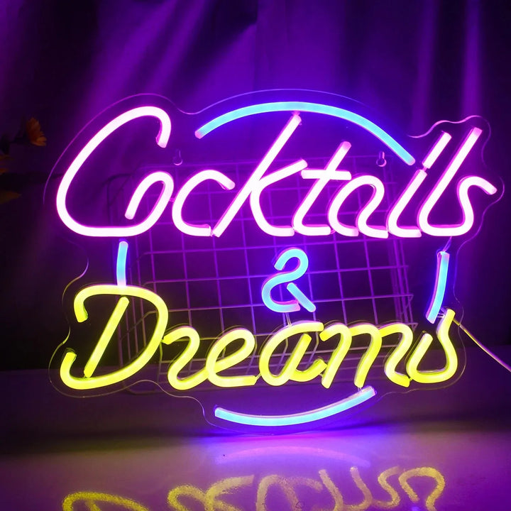 Skanto | Livlige Cocktails & Øl LED Neon Veggskilt