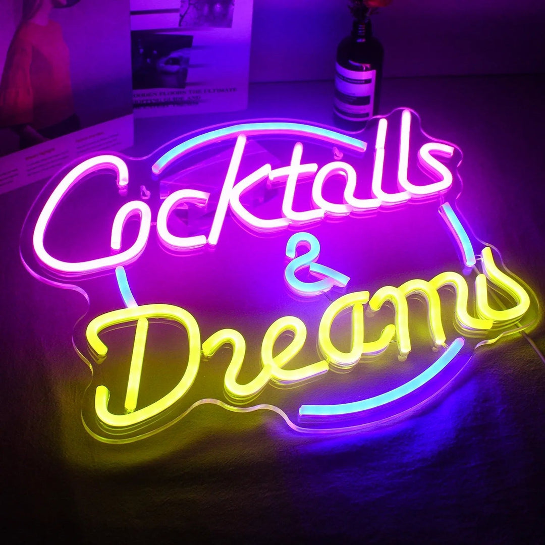 Skanto | Livlige Cocktails & Øl LED Neon Veggskilt