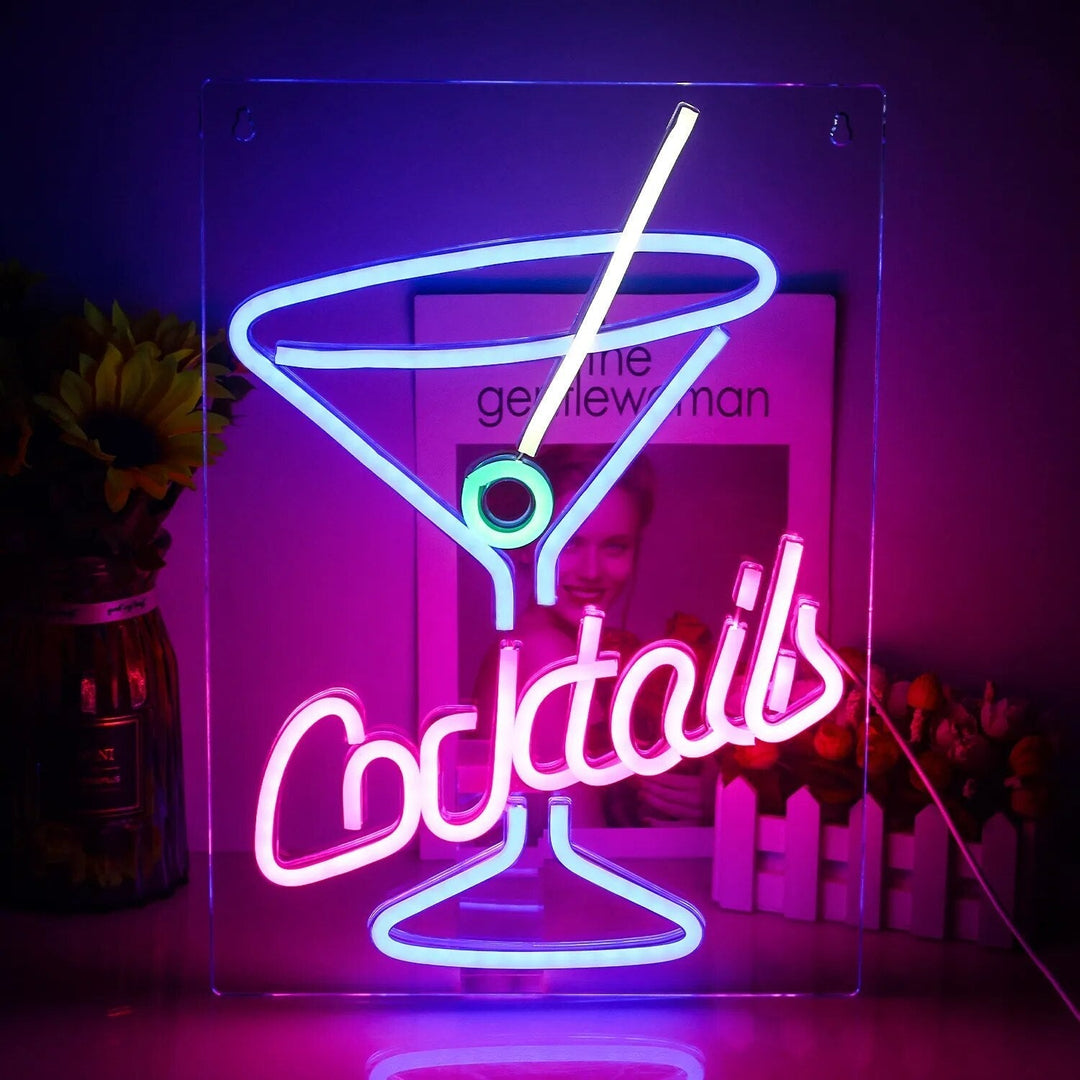 Skanto | Livlige Cocktails & Øl LED Neon Veggskilt